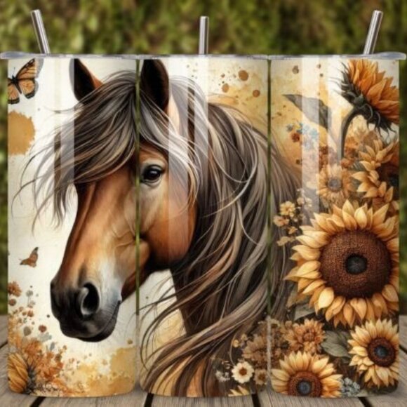 Animal Themed 20oz Sublimated Stainless Steel Tumbler with Lid & Straw - Picture 1 of 3